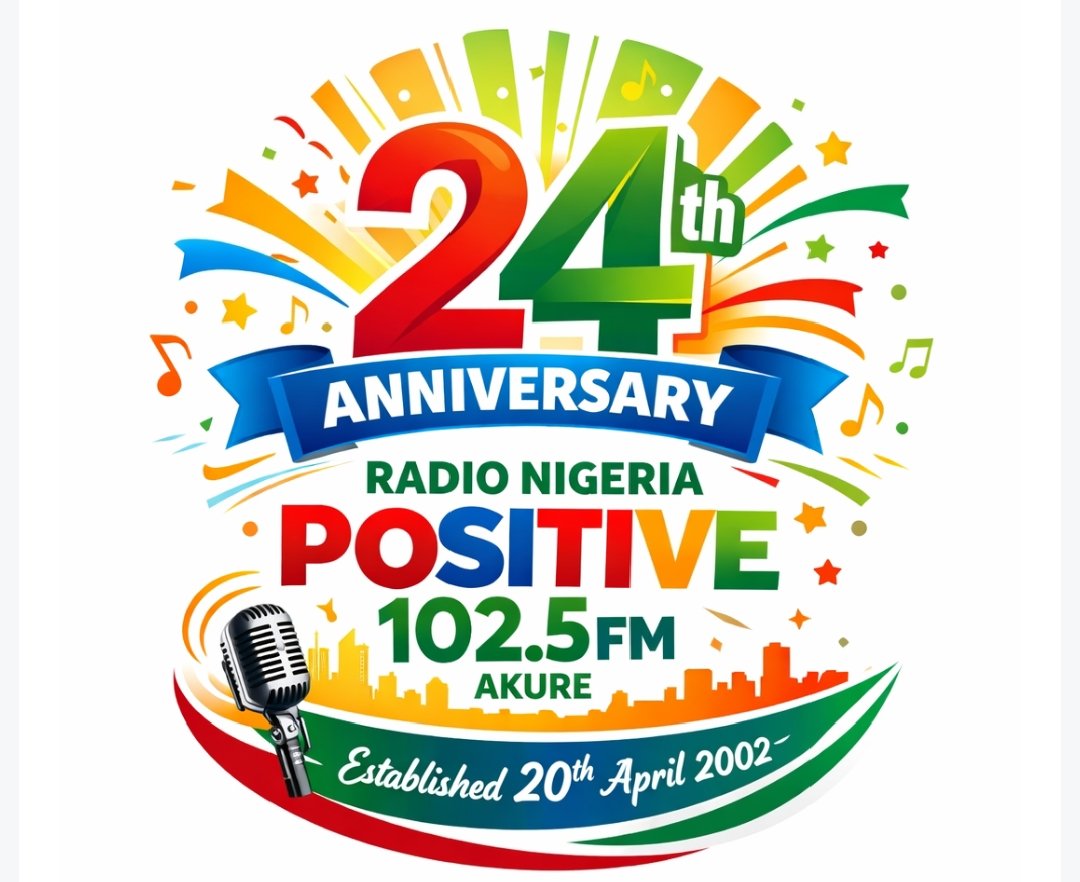 StarVoiceMedia's tweet image. 24 Years of Broadcasting Excellence: Radio Nigeria Positive 102.5 FM Akure Celebrates a Legacy of Impact

Radio Nigeria Positive 102.5 FM, Akure, is marking its 24th anniversary, celebrating a remarkable journey that began on April 20, 2002.

Reporting The Media.

#TopFans #fypシ