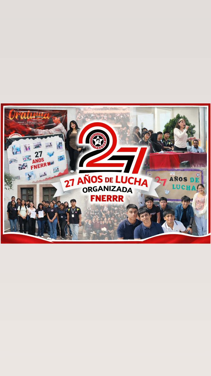 Con motivo del 27° aniversario de la Federación Nacional de Estudiantes Revolucionarios Rafael Ramírez (FNERRR), jóvenes estudiantes conmemoran más de dos décadas de lucha organizada en favor de una educación digna, gratuita y de calidad para todos. #27AñosFNERRR
