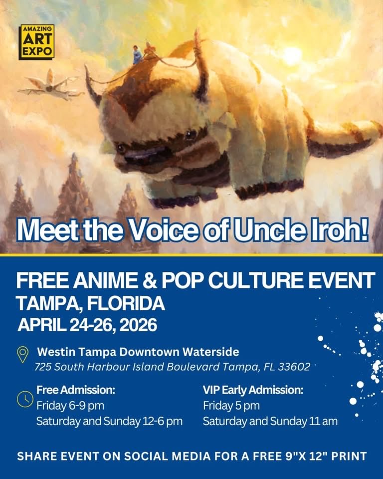 GregBaldwinIroh's tweet image. Next weekend April 24th - 26th we will be at @amazingartexpo Tampa! 
It’s Free entry so come say hi and get some amazing art and delicious tea with Uncle Iroh!
#uncleiroh #gregbaldwin #tampa #teatime #amazingartexpotampa