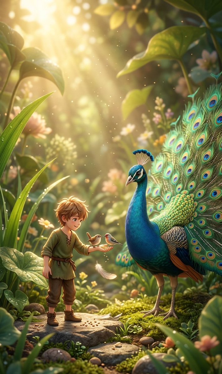 DreamscapeAnime's tweet image. ✨This feels like a dream… or another universe ✨#tinyworld #anime #AIart #fantasy #cinematic #macro #magic #peacock #birdlove #digitalart #animeart #visualart #dreamy #naturemagic #artviral
