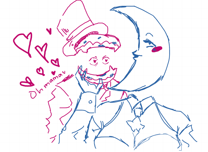 sabwilliam0615's tweet image. dw guys, i prefer moon and caine- #caine #moon #tadc #kiss #cainexmoon