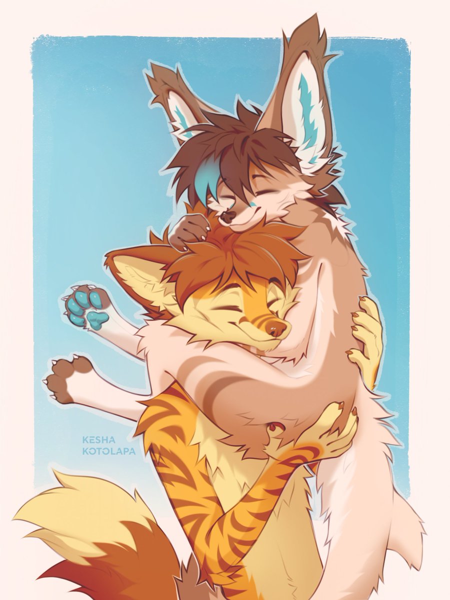AnthroWolfie's tweet photo. Hugs like this = pure joy! 🤗❤️😍

🎨 Art by @kesha_kotolapa https://t.co/0z7hB6TXBt