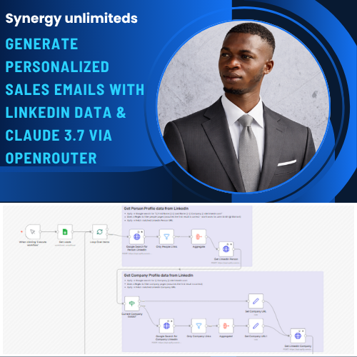 Synergy_Ultds's tweet image. Stop sending cold emails that get ignored.
This automation finds leads from Google Sheets, pulls their LinkedIn data, understands their company, and sends personalized emails automatically.
More conversions. Less manual work.
Comment “AUTO” to get it
#AIAutomation #LeadGeneration