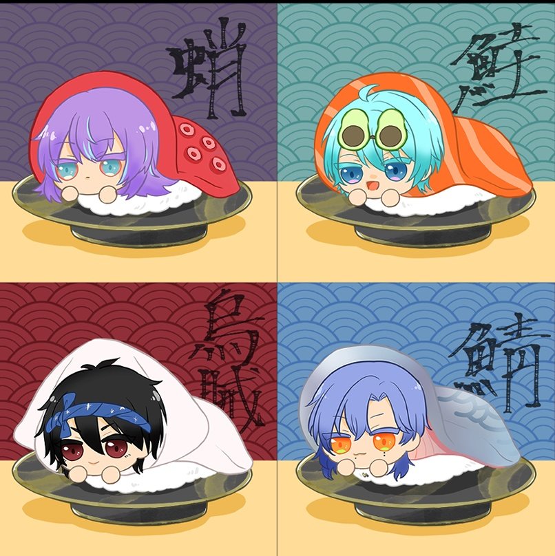 こちらは無配シールにしてた🍣の皆さん
#にじそうさく11