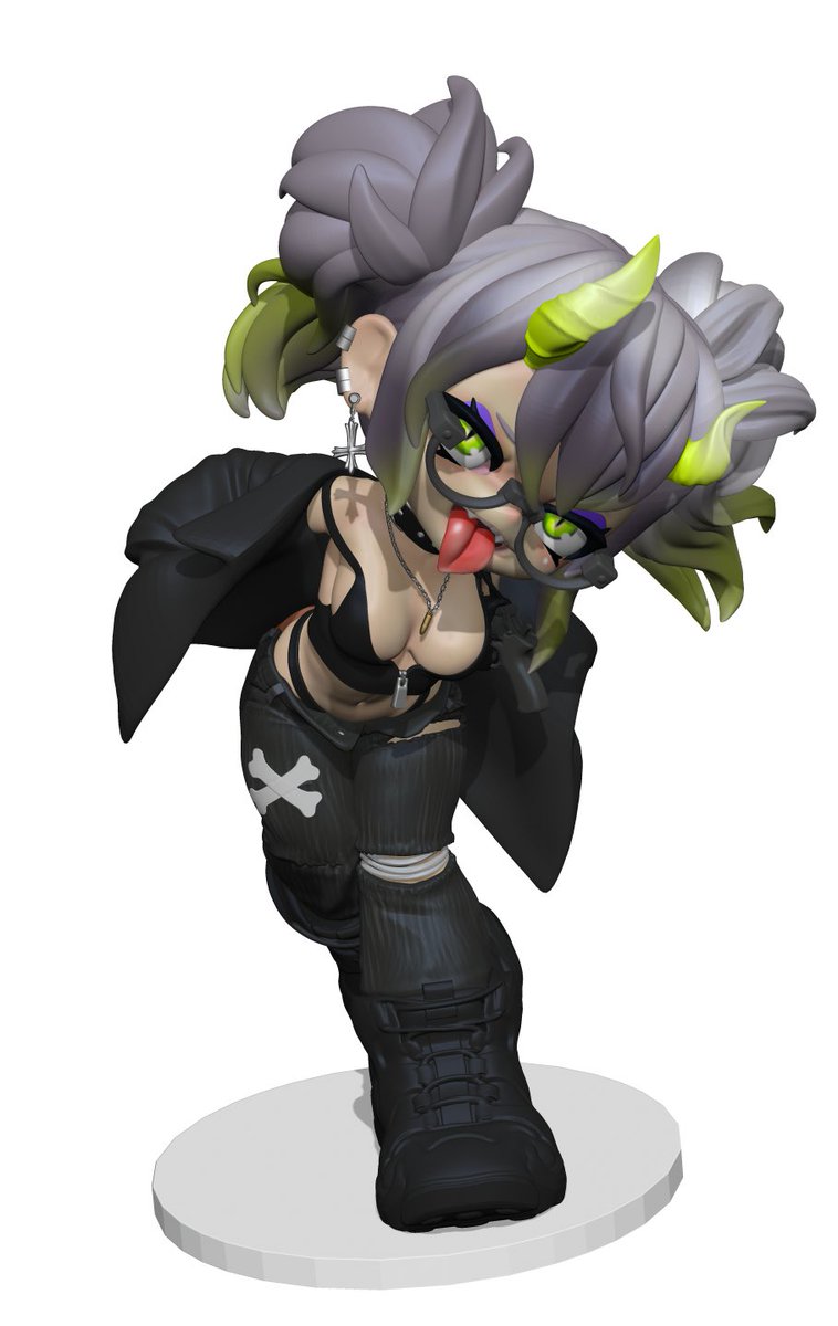 Mole3311's tweet image. フィギュアの髪の毛フワってなってたりする躍動感の表現が好きなんですが、自分で作ってみるとめちゃくちゃ難しい。日々勉強ですね。#オリジナル #zbrush