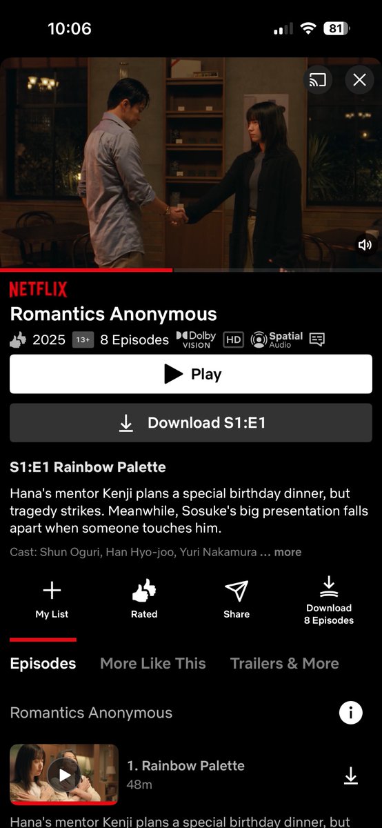 zaikenhuo's tweet photo. Randomly bumped into this gold yesterday at netflix and it’s so wonderfully wholesome i finished it today, this Han Hyojoo x Shun Oguri crossover is a must-watch, i like it so much i have to give it a two thumbs up 🥹🫶 #RomanticsAnonymous https://t.co/tdZYX6tl2F