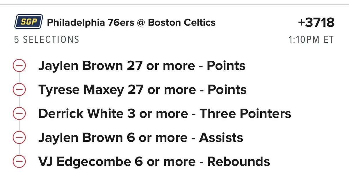 NeonNull10's tweet image. This slip looks TOO clean 👀🔥
+3718 parlay
Tail or fade? 👇
#NBA #SportsPicks #Parlay 
#Brown #Maxey #Tatum #Lebron #Celtics #76ers #lebron #derrickwhite #oubre #paulgeorge #Nba