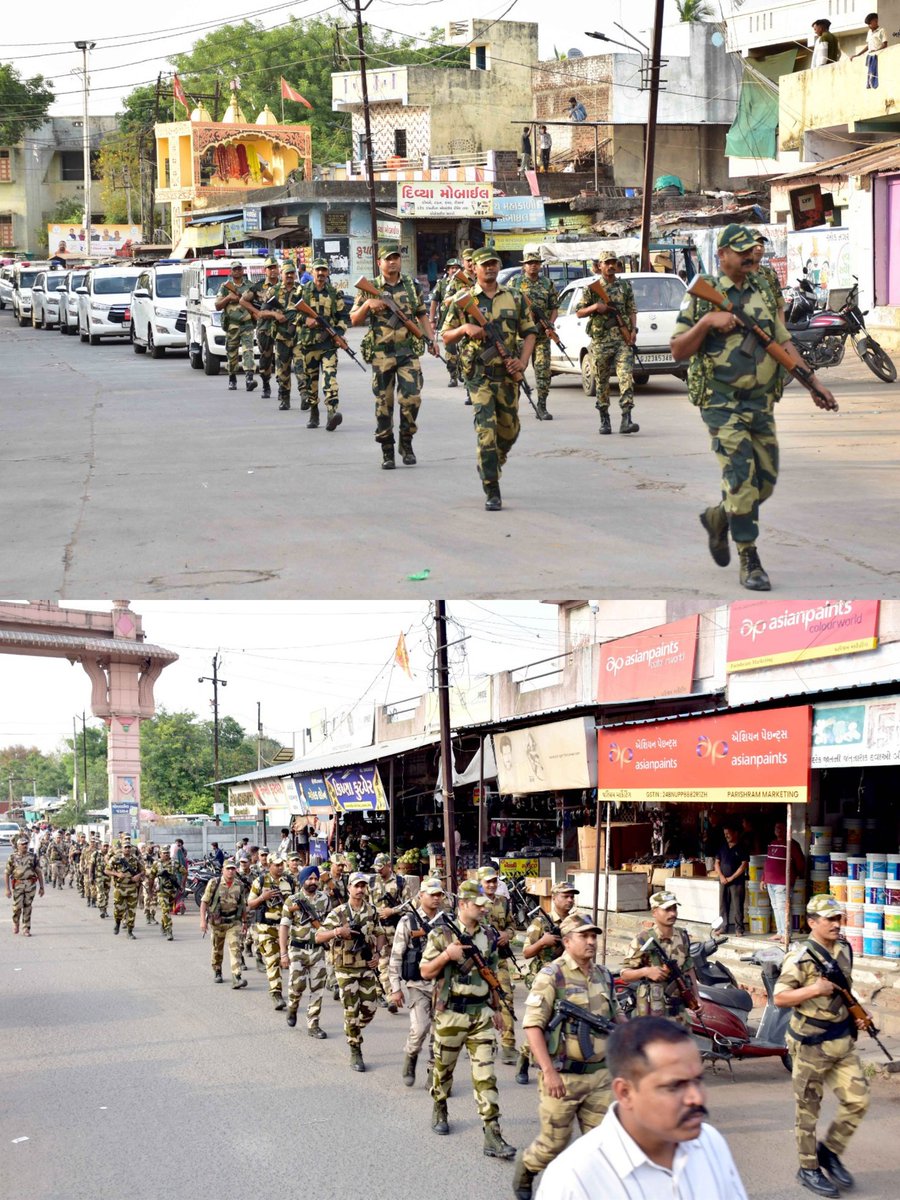 ૧૧૧- ઉમરેઠ વિધાનસભા પેટા ચૂંટણી-૨૦૨૬ અન્વયે આજરોજ ઉમરેઠ શહેર, ઓડ તથા ભાલેજ ગામ ખાતે માનનીય જનરલ ઓબ્ઝર્વર સાહેબ તથા પોલીસ ઓબ્ઝર્વર સાહેબની ઉપસ્થિતિમાં પોલીસ બળ, BSF તથા CISF સાથે શાંતિપૂર્ણ માહોલમાં ચૂંટણી યોજાય તે માટે ફ્લેગ માર્ચ યોજવામાં આવી.
<a href="/ECISVEEP/">Election Commission of India</a> <a href="/SpokespersonECI/">Spokesperson ECI</a>