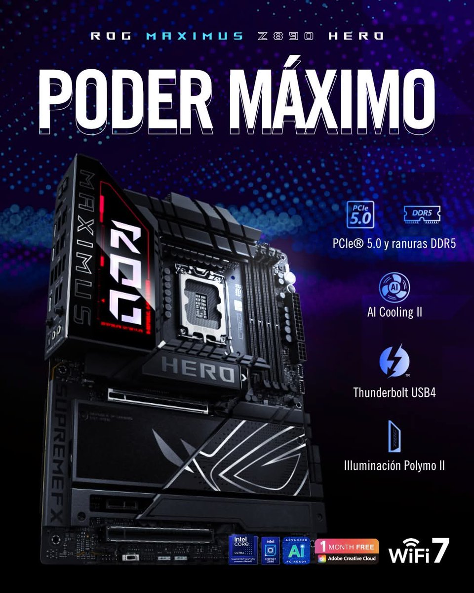 ROGMorelia's tweet image. ROG Maximus Z890 Hero: overclocking inteligente, refrigeración avanzada y conectividad de última generación 🖥️

✅ Disponible aquí:
mx.rog.gg/rv4slv

#ASUS #ROG