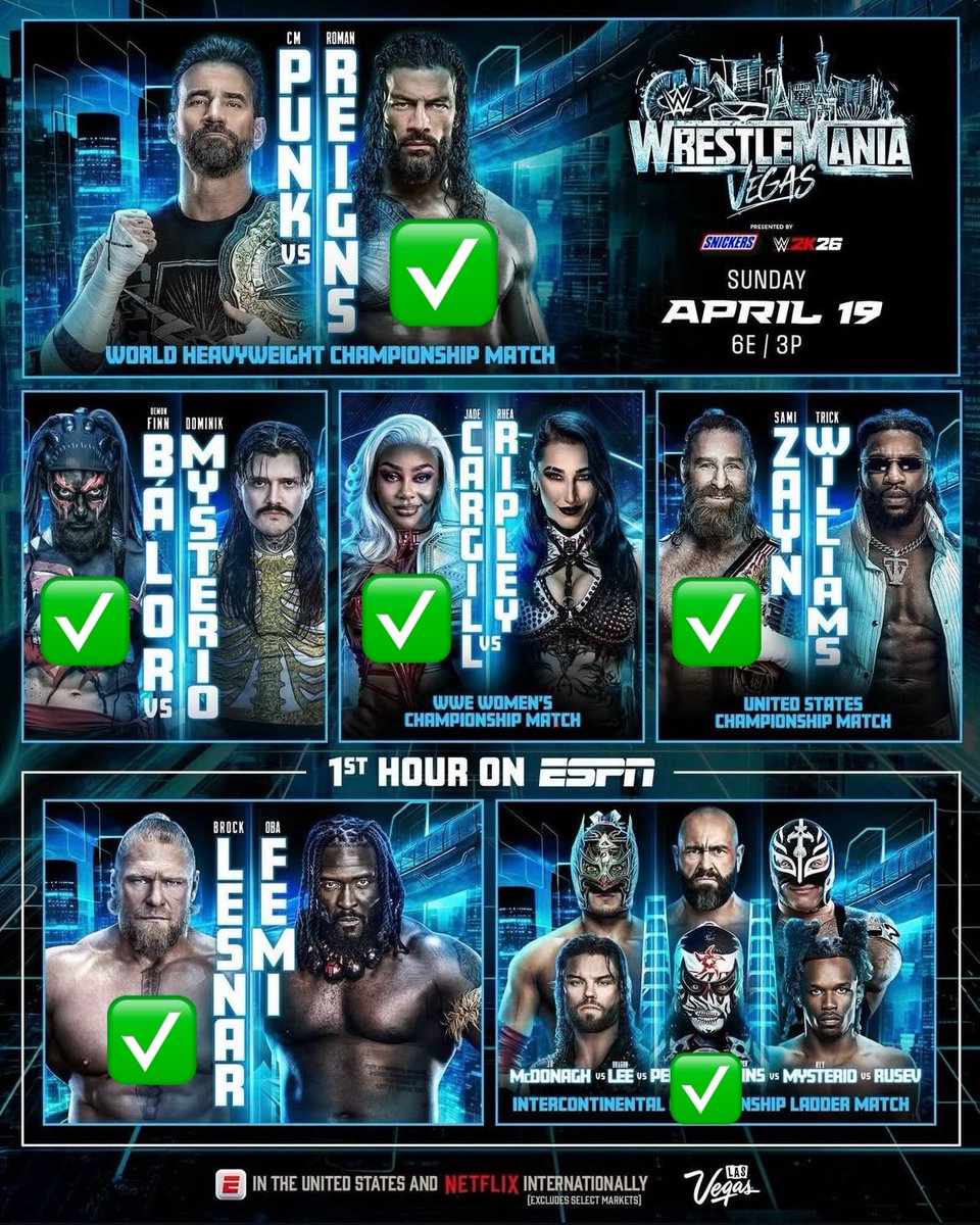 Night 2 Predictions 

#WrestleMania