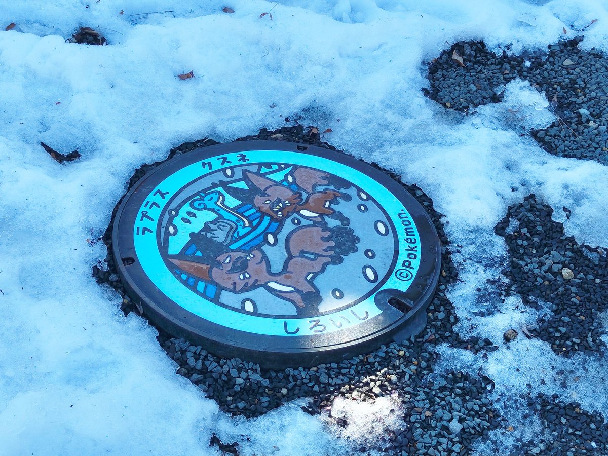 ポケふた、雪国にあるものは冬はこのようにどなたかがこまめに除雪してくださっているっぽいんですよね☃️
ポケふた自体が観光名所の役割を担っているというのも勿論あるんだろうけど、こうやって丁寧に愛されているのを感じられて嬉しくなったなぁ😌
これは宮城の白石蔵王に行ったときのポケふた！❄🏔️