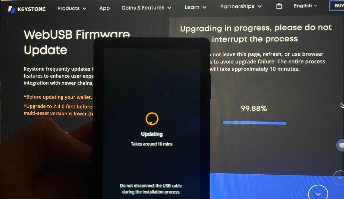 Threats evolve every day. So should your security 💪

New V-2.4.0 firmware strengthens Keystone 3 Pro's update security mechanism, another layer between threats and your crypto.

Worth 10 minutes this weekend. Your future self will appreciate it 🙌