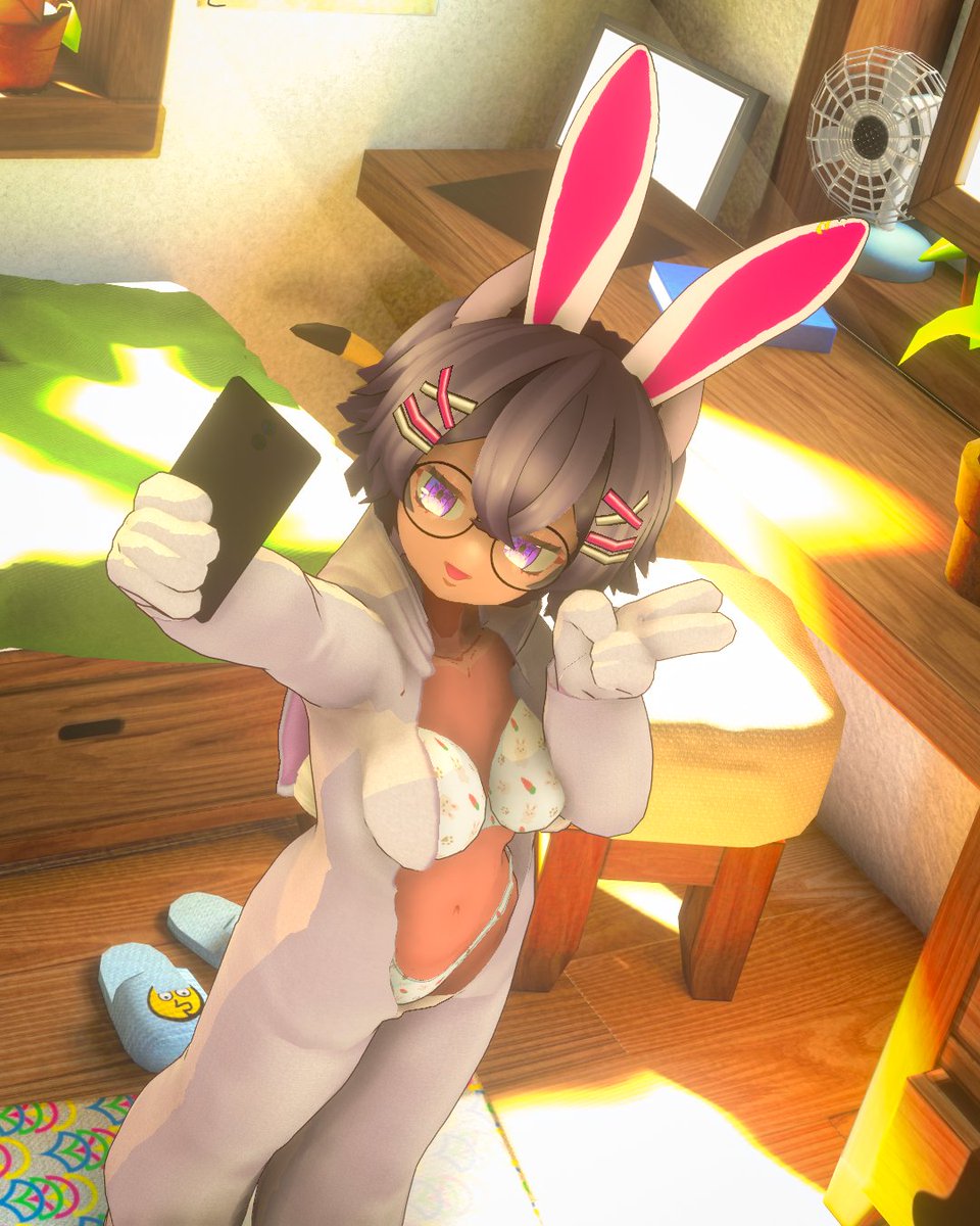monstrousmonty's tweet image. Happy Sunday, Bunday!  
And this counts as a bunny suit! We have fun around here.  Have an amazing and restful Sunday!  

#Vtuber #goodmorning #VRoid #goodmorningvtuber #VRoidphotography