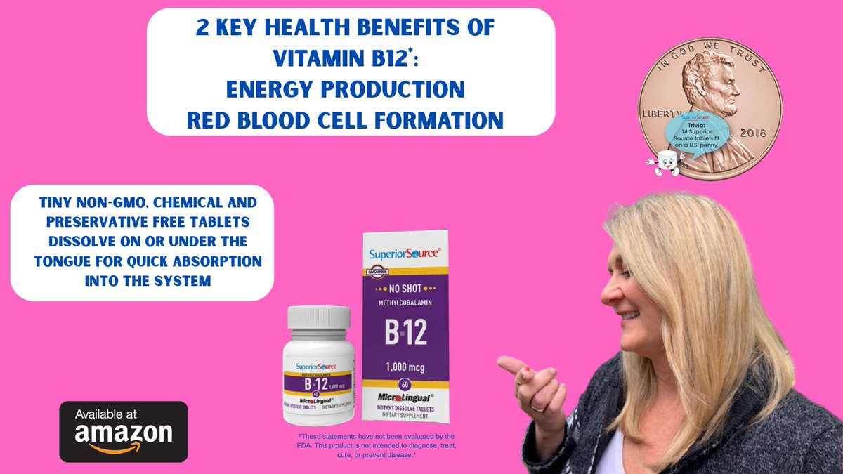 SuperiorSource's tweet image. Our B-12 methylcobalamin tablets feature an active form of B-12 and are non-GMO, preservative-free, and have no excessive fillers, additives, or excipients, ensuring a clean #health #supplement.* #vitamins #healthy #healthandwellness #vitaminb12 #energy ow.ly/yUOJ30sV0hY