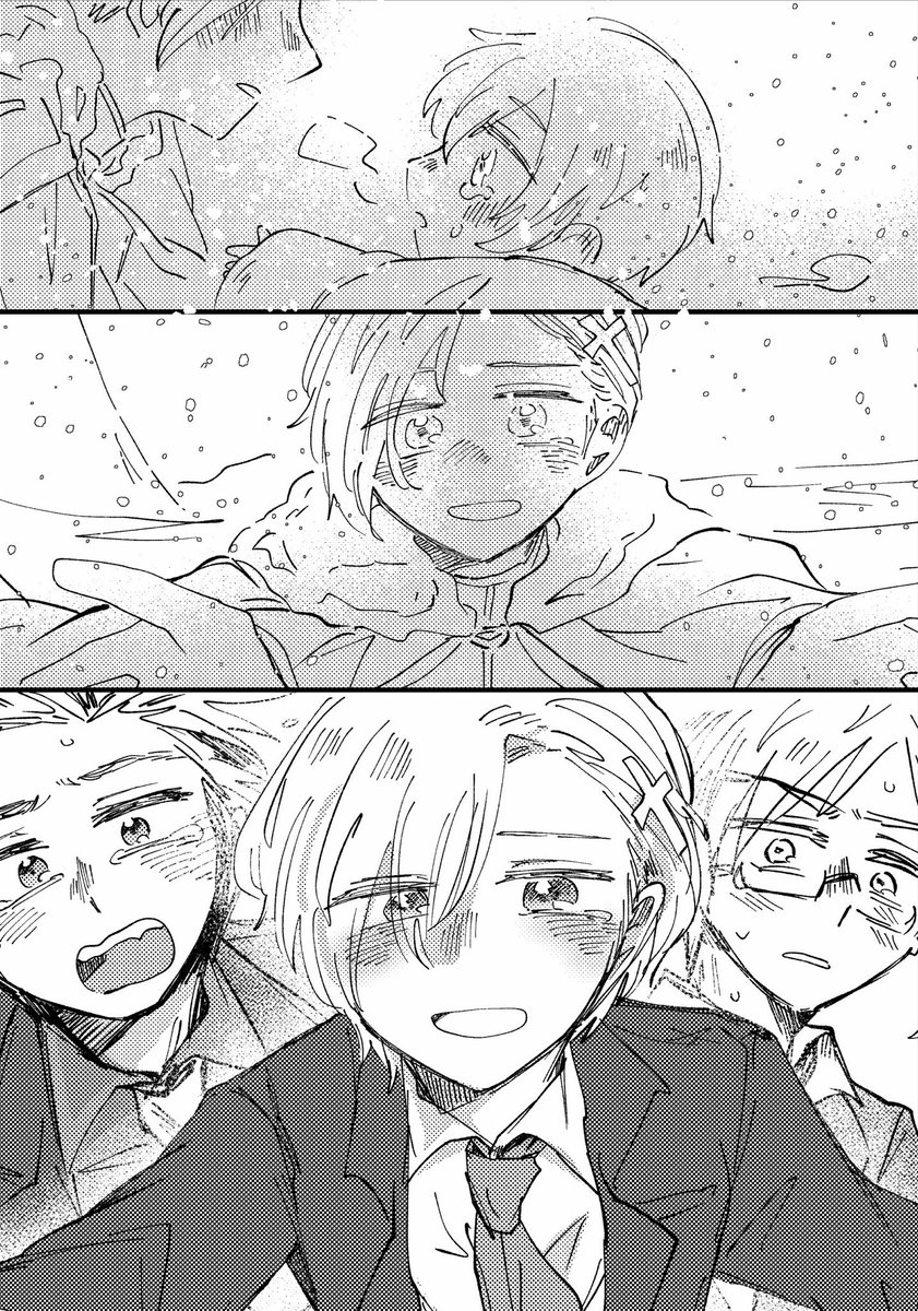 TWを見た後に描いた、地中海組と一緒に古代埃にタイムスリップするアイスくんの本からお気に入りシーン抜粋①

皆さんに伝わってたかわからないのですけど、きっとノルが🍨に初めて出会った時も、ずっと会いたかった弟を見つけて嬉しくて愛しくて泣いてたでしょ、というつもり。