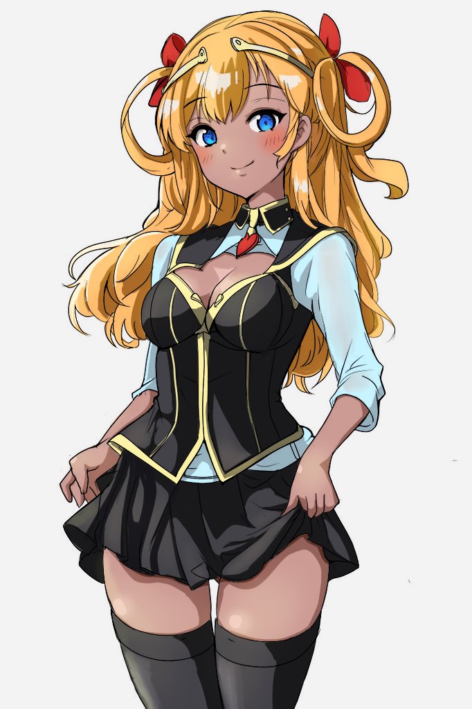 塗らせてもらいました。
右側のリボン勝手に追加しましたごめんなさい。

#誰かこの絵に色を付けて下さい