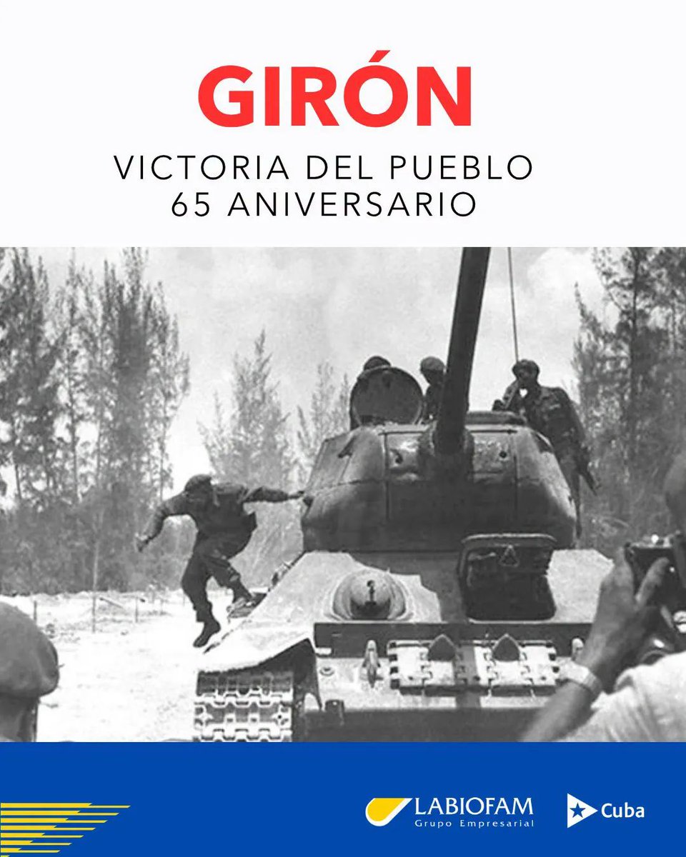 LabiofamHabana's tweet photo. A 65 años, Cuba🇨🇺 rememora la heroica victoria del pueblo uniformado en playa Girón, bajo la guía indiscutible del líder de la revolución cubana Fidel Castro Ruz. 

#LABIOFAMLaHabana26Años 
#26AñosDeExcelencia 
#CompromisoConLaVida https://t.co/1QwAP8cMr2