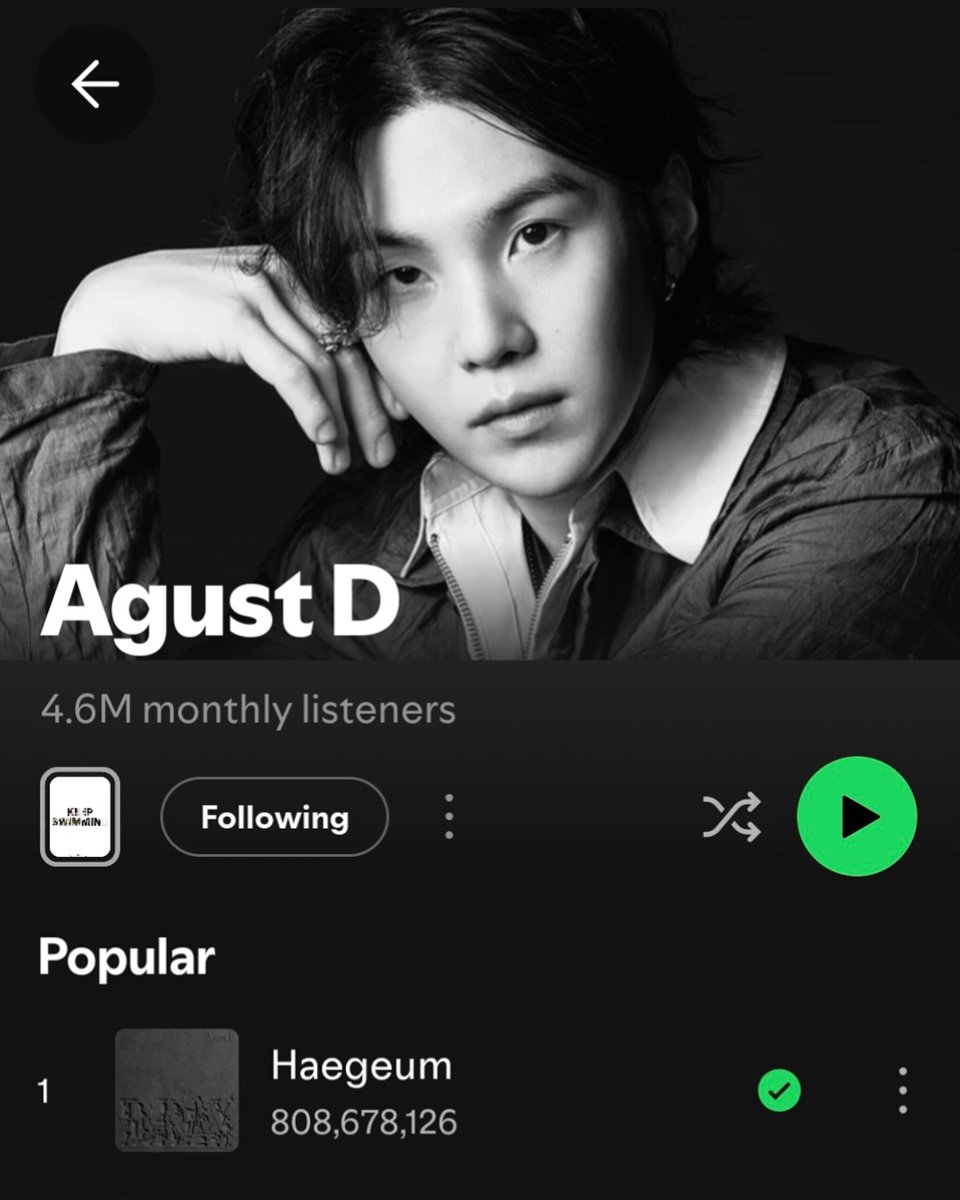 DataAgustD's tweet image. 🚨 HAEGEUM has dropped below 600K daily!

04/15 — 688,096
04/16 — 655,846
04/17 — 645,129
04/18 — 597,057 (−48,072) 🔻🆘🆘
Total: 808,678,126

At this rate, reaching 1B this year is in danger. We need to push harder NOW. Please drop your streaming ss below!

PANIC STREAM HAEGEUM