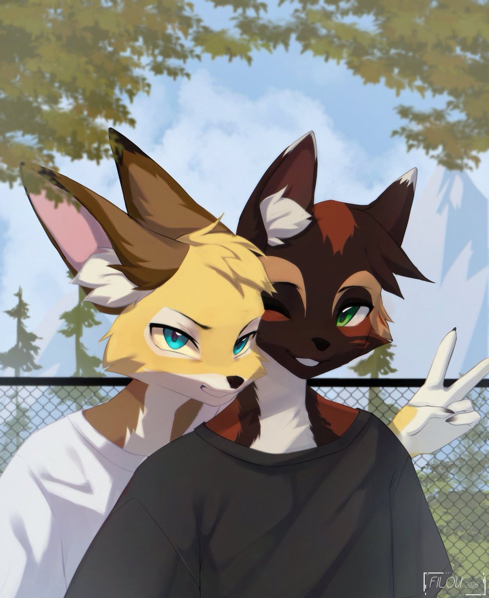Filoubee_Art's tweet photo. Friends 💕

#furryart #furryfandom #furryartist #furryartwork #furrycommission #digitalart #draw #drawing #commissionart #anthroartist #sona #furryoc #furrydrawing #canineart #YCH #felineartist https://t.co/LA2wzxSm5B
