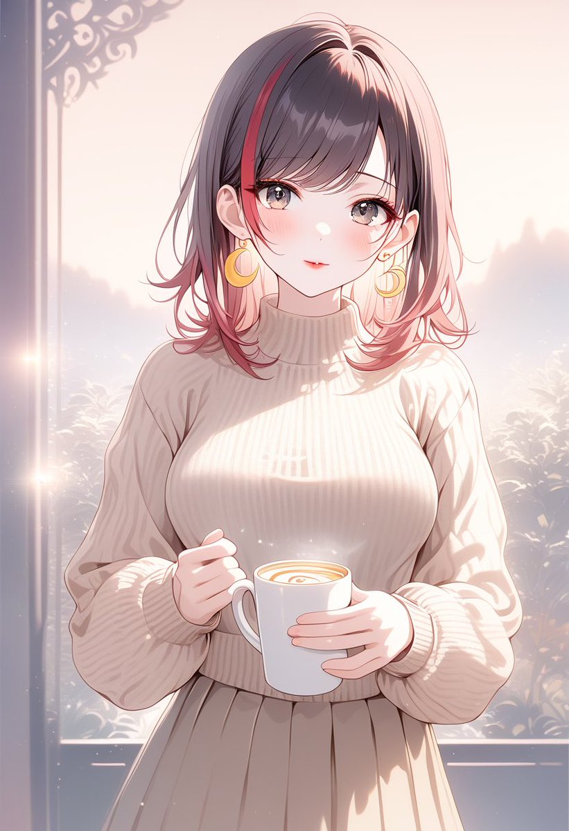 Riont0006449's tweet image. カフェラテと女の子

#AIイラスト　#AIart  #カフェラテ