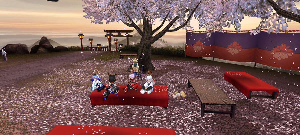 #ビモショ  #イルーナ戦記
イルーナお花見🌸🌸🌸
ケショウに付き合いつつ皆でお花見🍡
（ｳﾂﾘﾁｬﾝﾄｲｷﾀｶｯﾀ…）