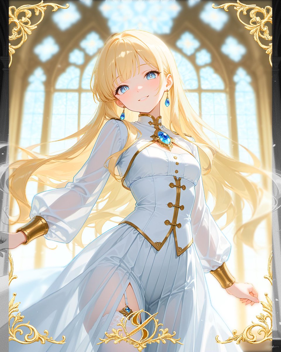 FONTOM_AIplus's tweet image. Stained Glass Reverie

宝石みたいな青を、祈りのように飾って。
白と金の静けさの中で、光だけが鮮やかに響く幻想姫。
聖堂の空気ごと残したかった作品。

#aiart #stainedglassart #fantasygirl #bluejewels #FONTOM