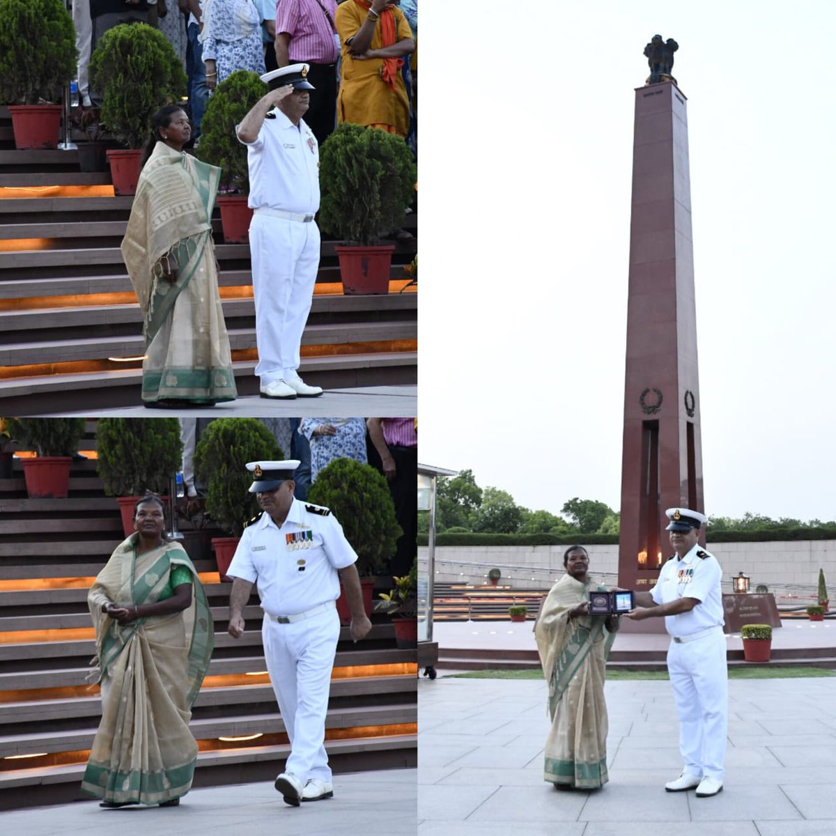 salute2soldier's tweet image. At #NationalWarMemorial, the #NoK Ceremony echoed with the saga of valour and supreme sacrifice of Sep Jacob Kispotta, KC, #1BIHAR, during #OpRakshak (1998). #VeerNari Grace Kispotta paid solemn homage at #AmarJawanJyoti, her silent resolve inspiring all present.