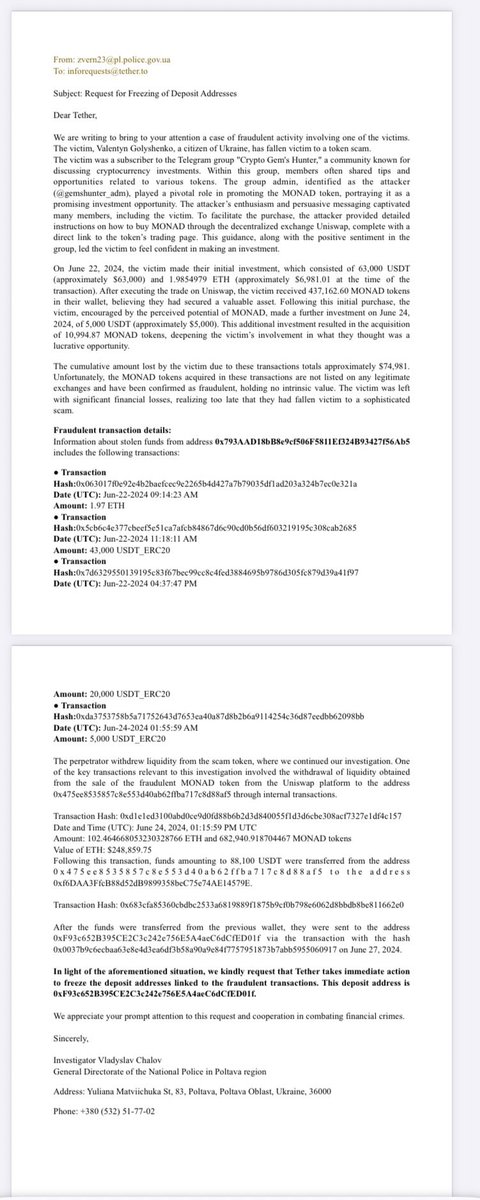 Vareaper1's tweet photo. @RapidResponse47 @howardlutnick @POTUS @intel 90 days of inaction.
$180,000 lost.
Formal legal notices ignored.
CEO @paoloardoino’s response? A block.

This is what "compliance" looks like at Tether. Accountability is coming. @SECGov @FinCEN @Cointelegraph @business

#Tether #USDT #CryptoSafety #Lutnick https://t.co/lMSLFszNw0