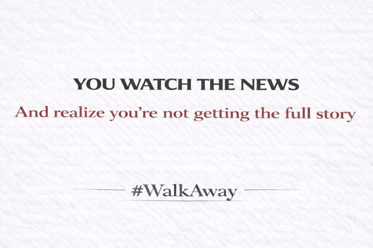 RealWalkAway's tweet image. At some point, you start to question what you’re being told.

When the story doesn’t match reality, people begin digging deeper and connecting the dots for themselves.

That’s when #WalkAway becomes more than just a hashtag.