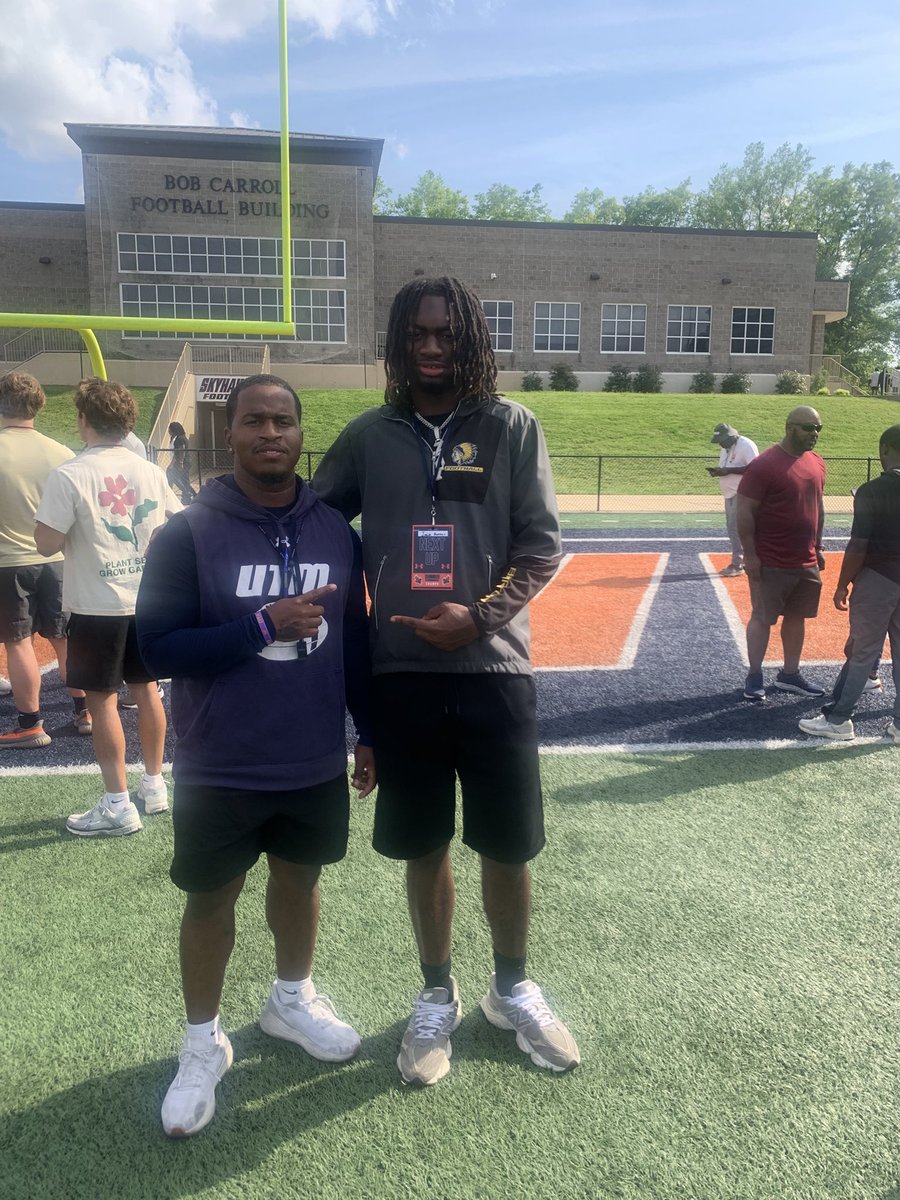 Isaiah_Burton1's tweet photo. Thank you for having me at Junior Day and for the Spring Game Friday! @UTM_FOOTBALL @CoachLeno_UTM @CoachJCas @CSmithScout @WoodrowLoweJr @west10sports https://t.co/ihljsAmsNd