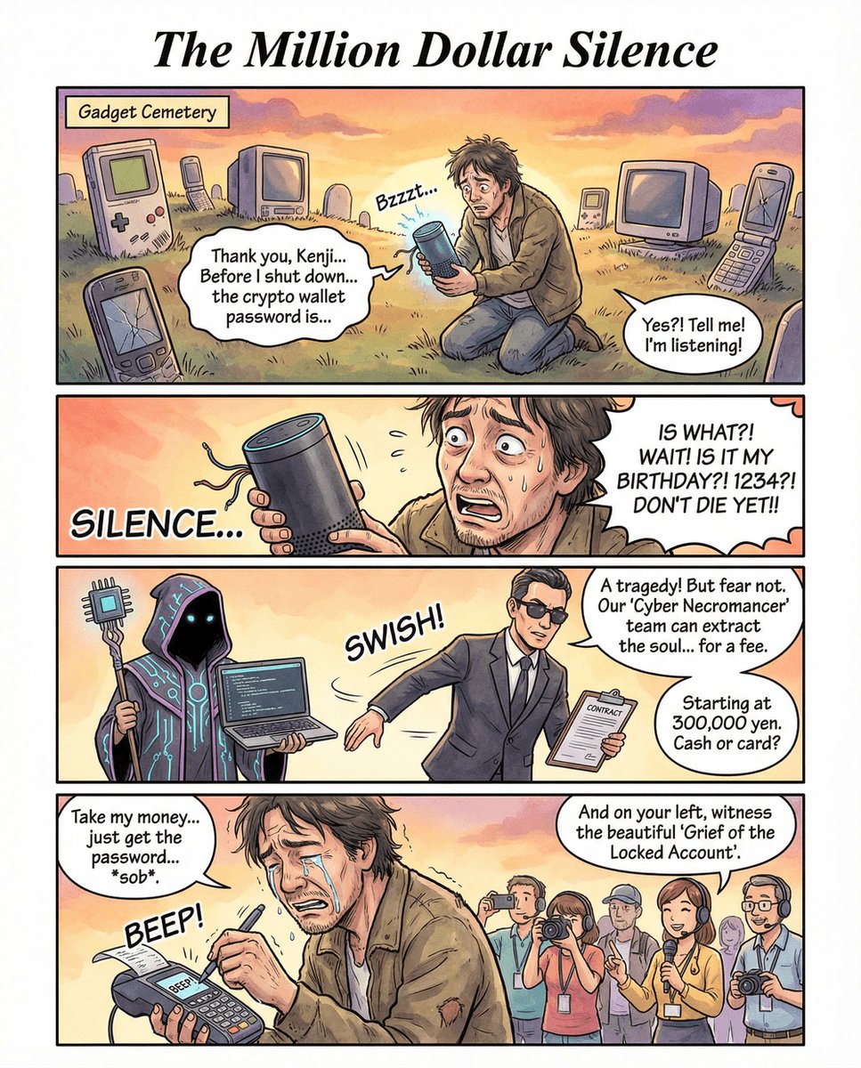 AltAndPaperEN's tweet image. AI's Last Words at Gadget Cemetery: 'The Password is...'

A dying AI whispered the password... then powered off forever.

#AltAndPaperEN #AI #gadget cemetery #ShortComic