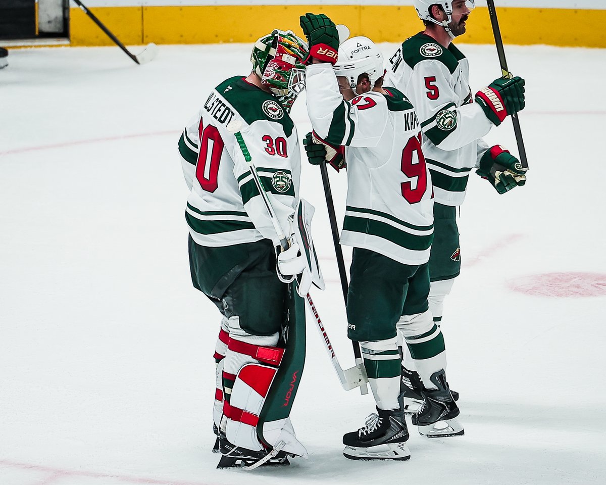 mnwild's tweet photo. always. hug. your. goalie. https://t.co/YqftXVXzWQ