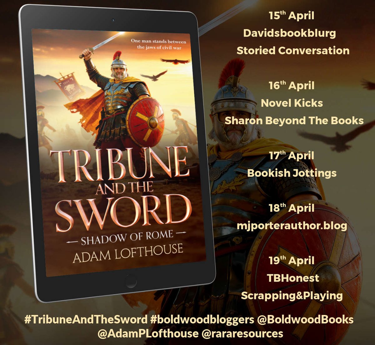 Annarella's tweet photo. #blogtour #historicalfiction #boldwoodbloggers Shadows of Rome #3: Tribune and the sword by Adam Lofthouse @AdamPLofthouse @BoldwoodBooks 
https://t.co/VTOinOvrri @rararesources https://t.co/axgoUtLKyv