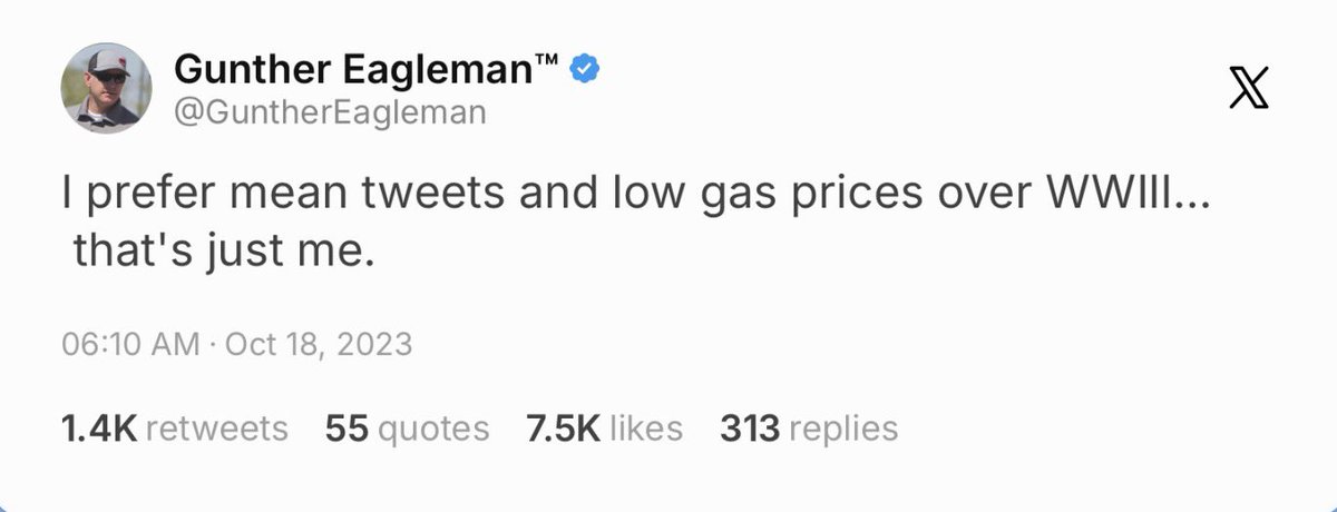 sternos's tweet photo. @GuntherEagleman There’s always a tweet https://t.co/9cxiuYFuph