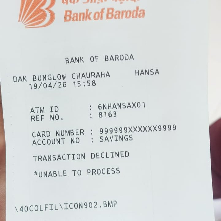 Iamshashikantkr's tweet image. आज @bankofbaroda के ATM से @PhonePe  के जरिए ₹1500 #Cardless_cash_withdrawals  की कोशिश की। मेरे #SBI खाते से पैसे कट गए हैं ,लेकिन ATM से पैसे नहीं निकले और मशीन ने 'Transaction Declined' दिखाया।
ATM ID: 6NHANSAX01
​Ref No: 8163
UTR: 192032020835
@RBIsays @TheOfficialSBI @RBI