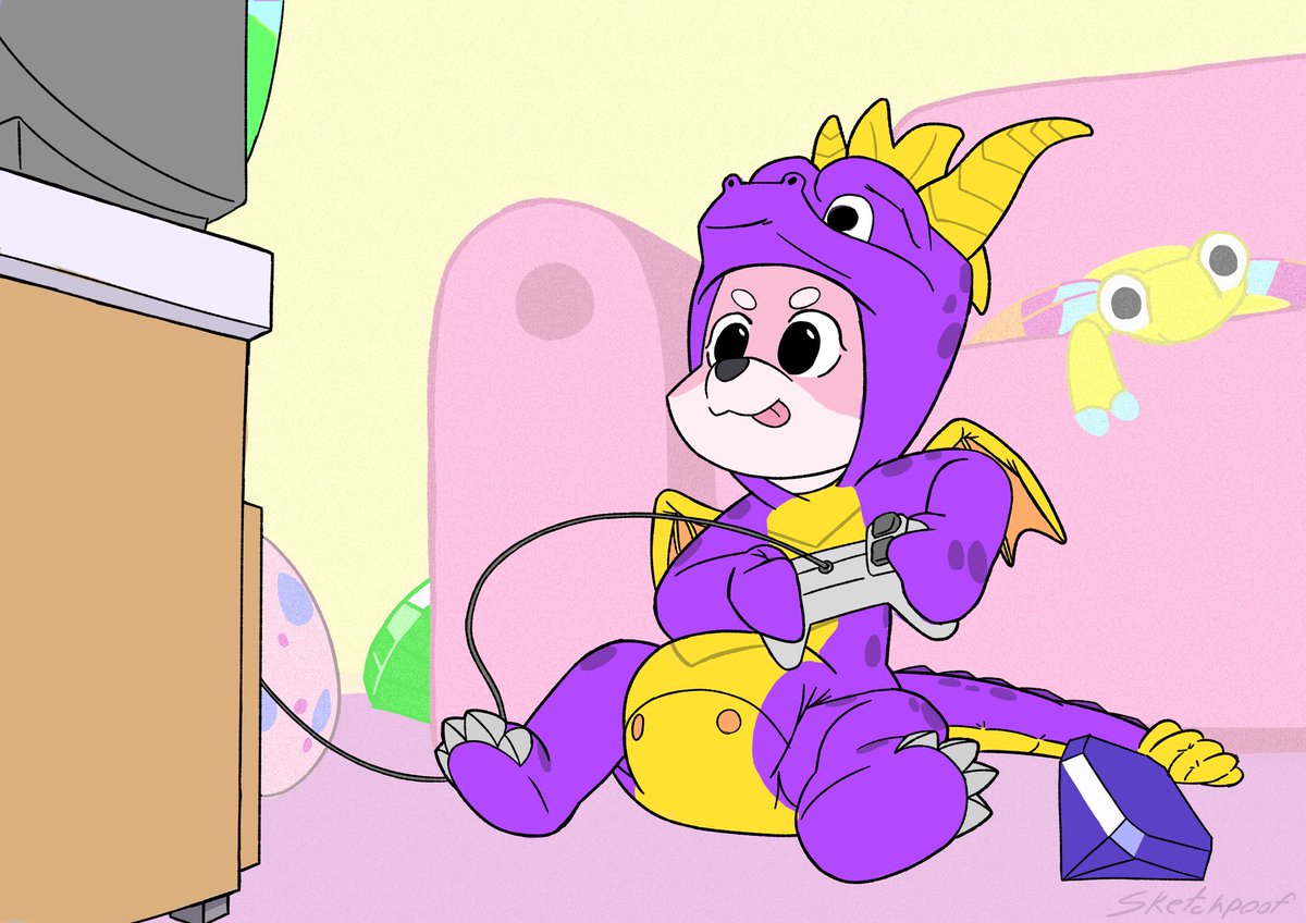 Sketchpoof's tweet photo. Commission
The onesie is cute, but it must be a little difficult to button it with your fingers covered hehe https://t.co/KLxuEdsWVq