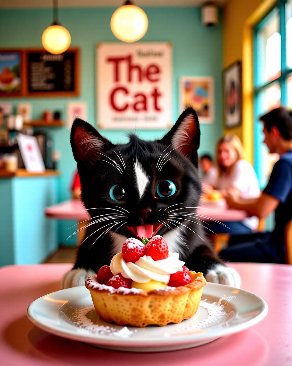 FeliniRocks's tweet image. Just a tiny taste of heaven right here in Sydney 🍓🍰✨ My human friends are very lovely but this pastry is speaking my language. You can have the berries indeed! 🐾💖

#CatLife #CafeVibes #FoodieCat
