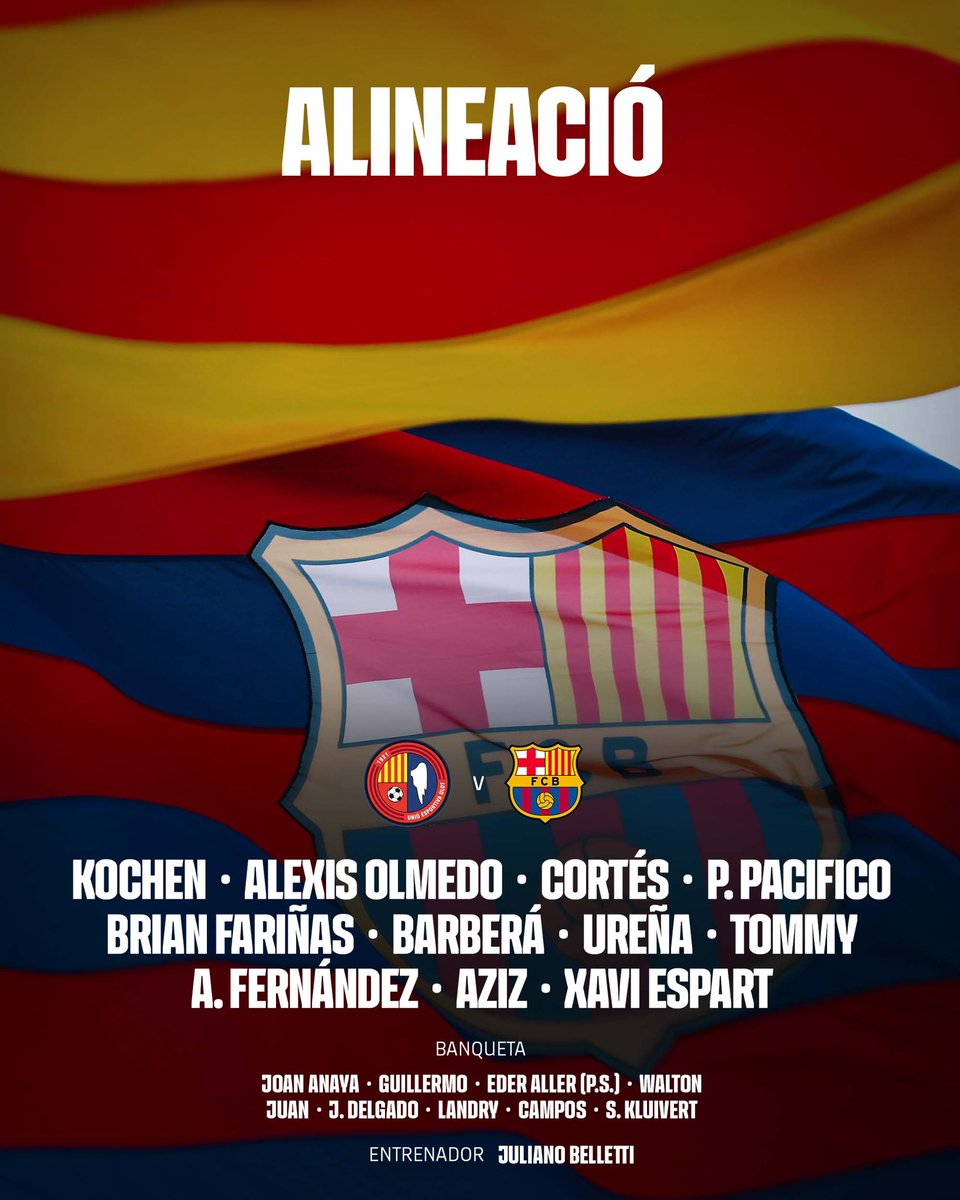 🚨 BARÇA ATLÈTIC XI

#BarçaAtlètic #FCBLive