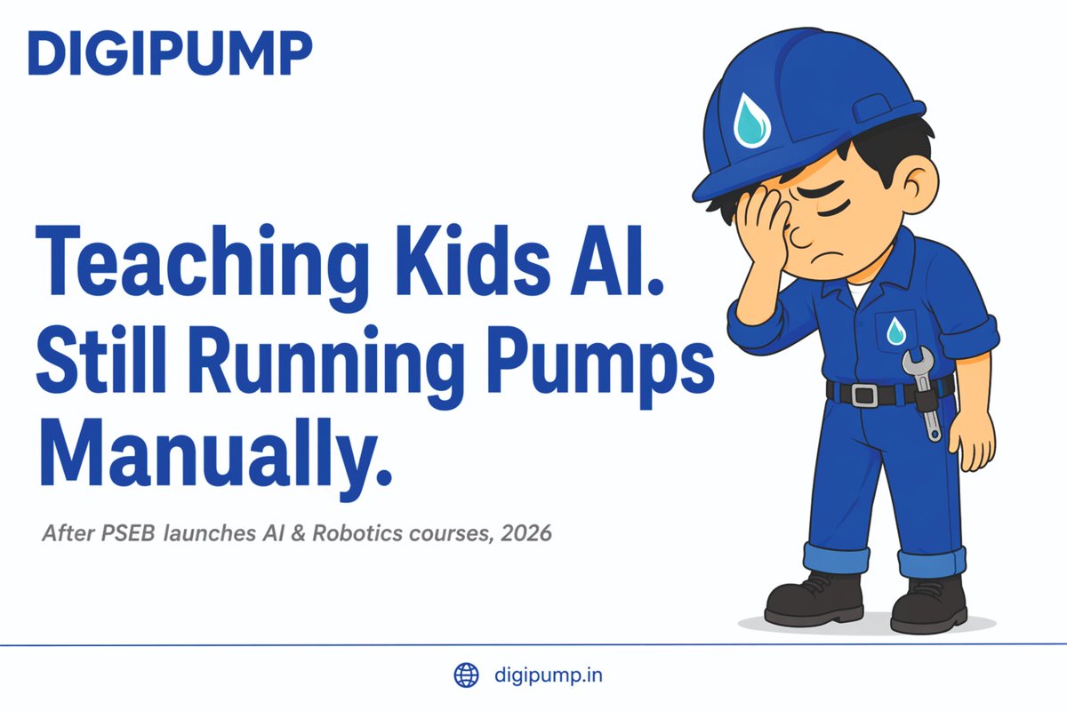 digipump's tweet image. Punjab schools: AI &amp;amp; Robotics. ✅ 

Your water pump: still manual. 💧 

India's future is automated. Is your tank? 

#Digipump #WaterAutomation #SmartIndia @PIBWater @jaljeevan_