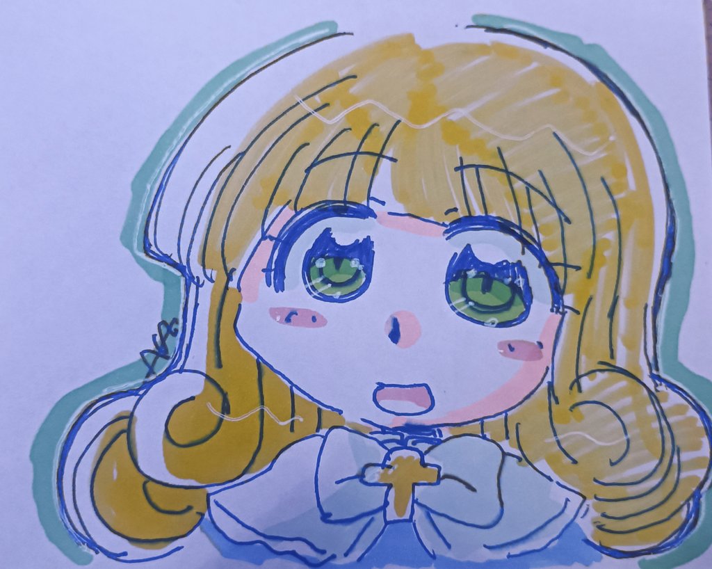 今日のラクガキ② 邪神ちゃんドロップキックのぽぽろんちゃん。