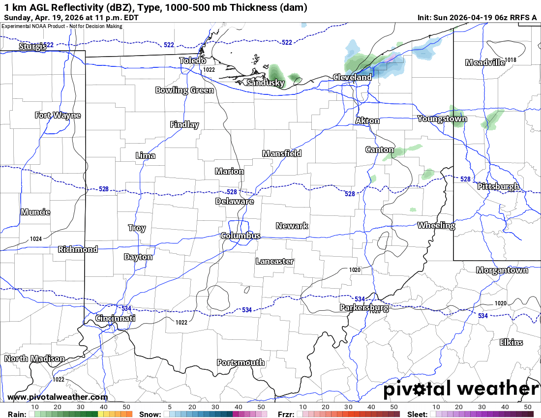 12 days ago I mentioned the chance of snow again for NE Ohio behind a strong cold front around this time.

Now, hi-res models showing rain showers changing to graupel/snow tonight, and could be briefly heavy.
#Cleveland #OHwx