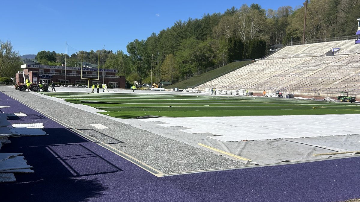 CatamountsFB's tweet image. Progress continues on the Western Skybox AND the turf replacement on Bob Waters Field at E.J. Whitmire Stadium. Keep track with the LIVE look at both projects using the link below. #LOTE #OurTime #NoExcuses 

🔗- tinyurl.com/4zepvw6s