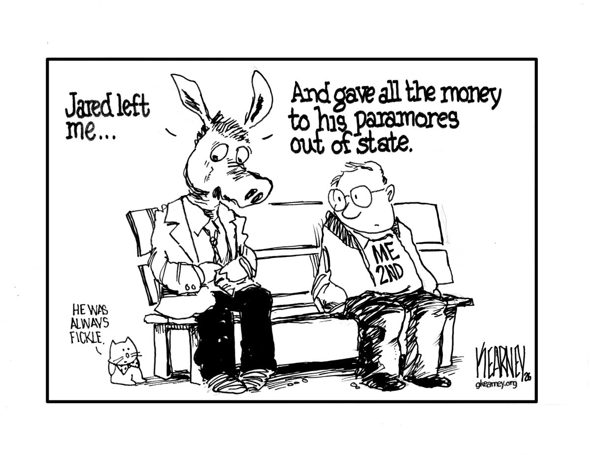 gkearney's tweet image. Jared Golden still has money in his campaign account, it going out of state #maine #jeradgolden #elections #democrats #cartoon #gregkearney #kearney
