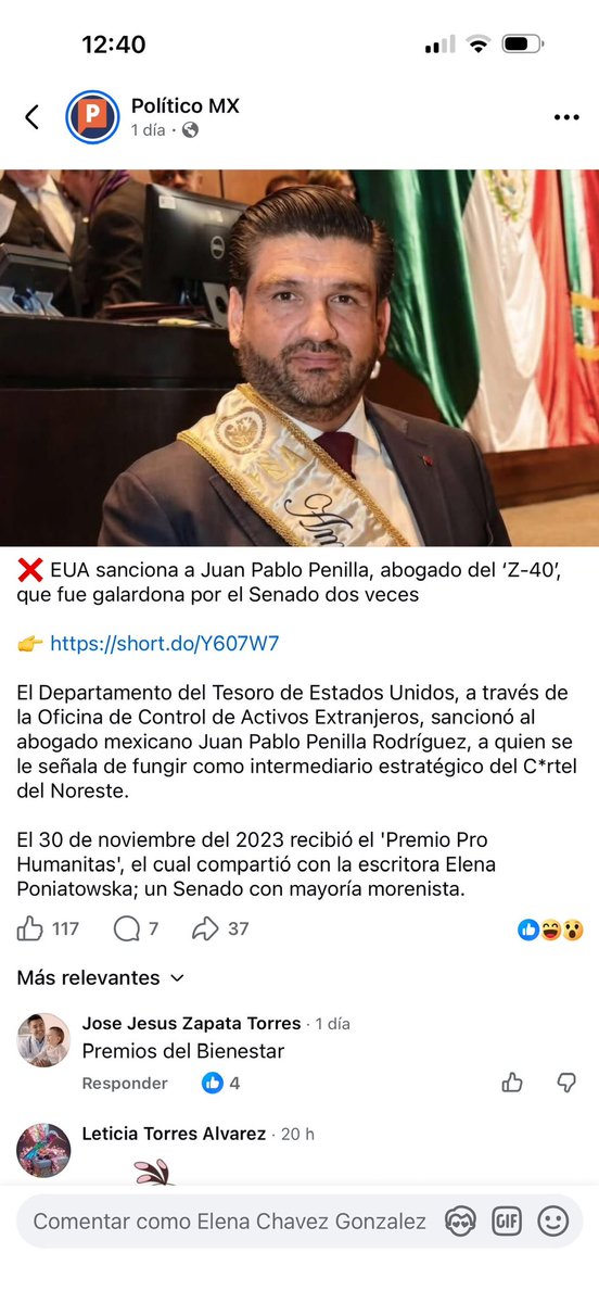 Antes de pedir licencia como jefa de Gobierno de la CDMX, Claudia Sheinbaum coordino, junto con el Congreso Local, el reconocimiento como Embajador Internacional de La Paz, para Juan Pablo Penilla, el abogado del Cártel del Noreste. 

Sheinbaum negó rotundamente conocer a este