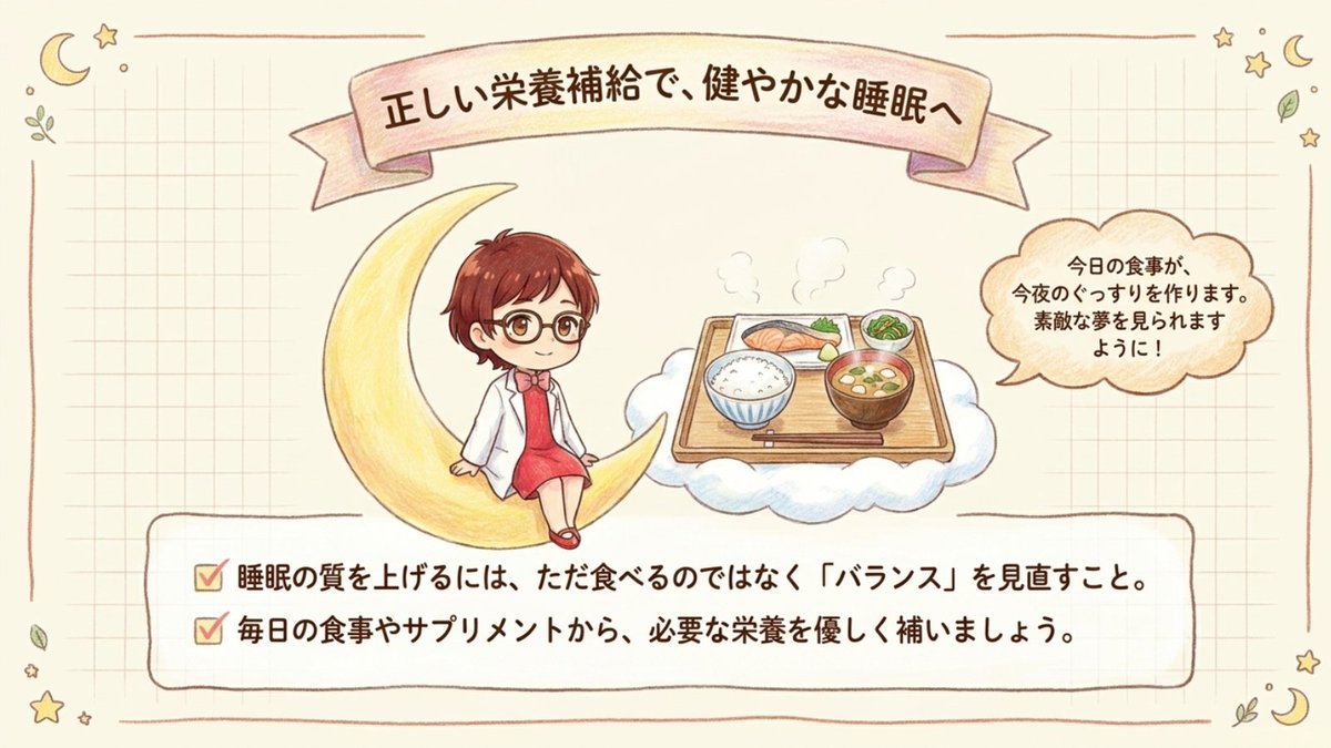 眠れない理由、栄養不足かもよ。
