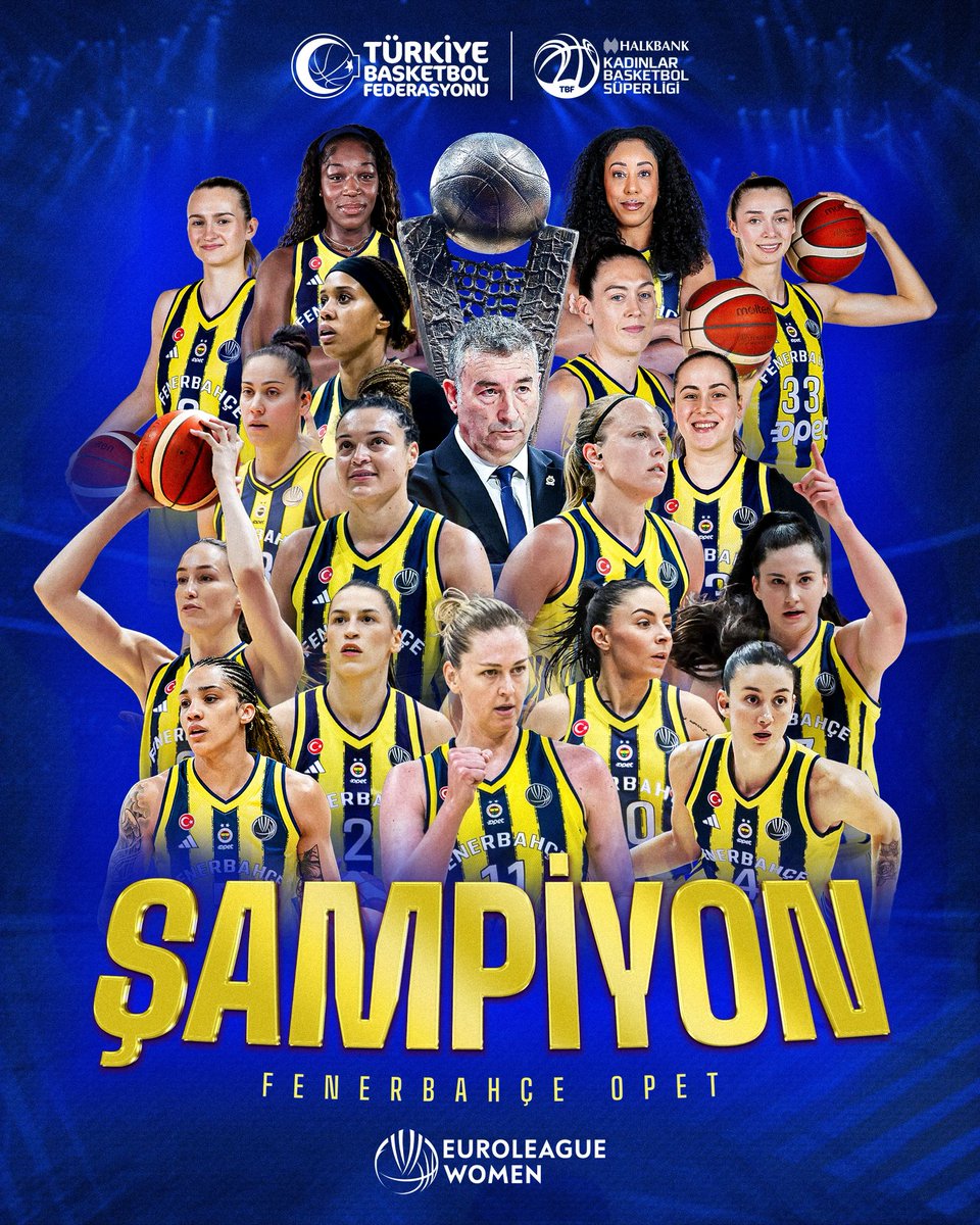 SEYDKARA's tweet photo. Kadınlar EuroLeague Şampiyonu Fenerbahçe Opet! 🏆

EuroLeague finalinde avrupa şampiyonu olan Fenerbahçe Opet'i tebrik ederiz https://t.co/agItoP3uVK