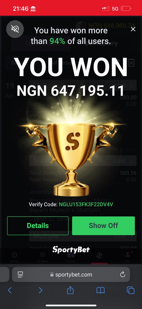 Duke_of_Ado's tweet photo. @Mrbankstips Thank you Mr Banks.

Sorry i had to play it on sporty, I couldn’t load on my stake faster. https://t.co/df8PFyiroj