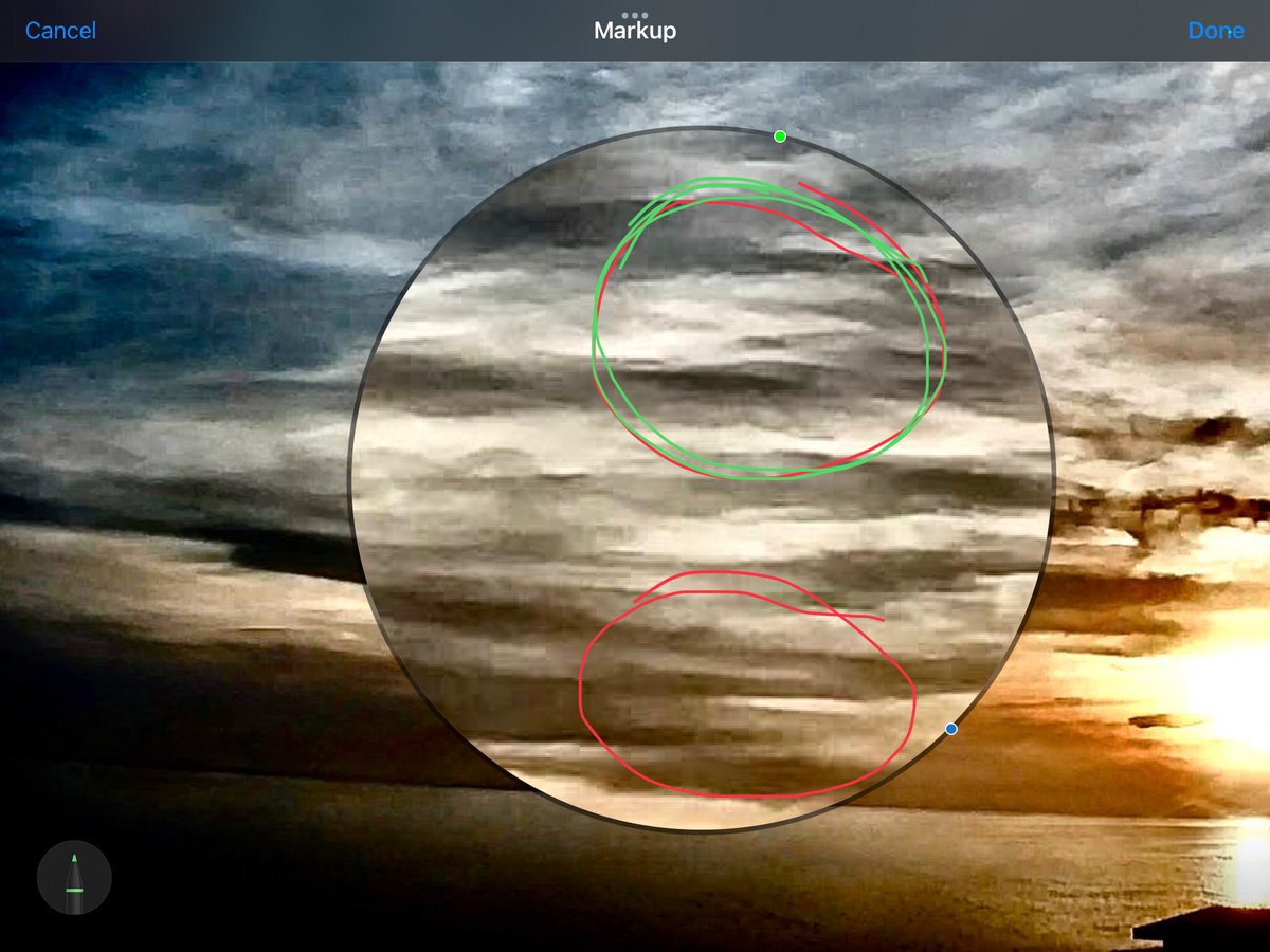 IonisedSkyWatch's tweet image. Hey Carla let me point out a couple of important aspects of your pic 👀👀👀 the dark parts marked in red originated from the green circled part above! They are the smouldering spent particles that were just fried above for #5G #6G data beams to glide through!