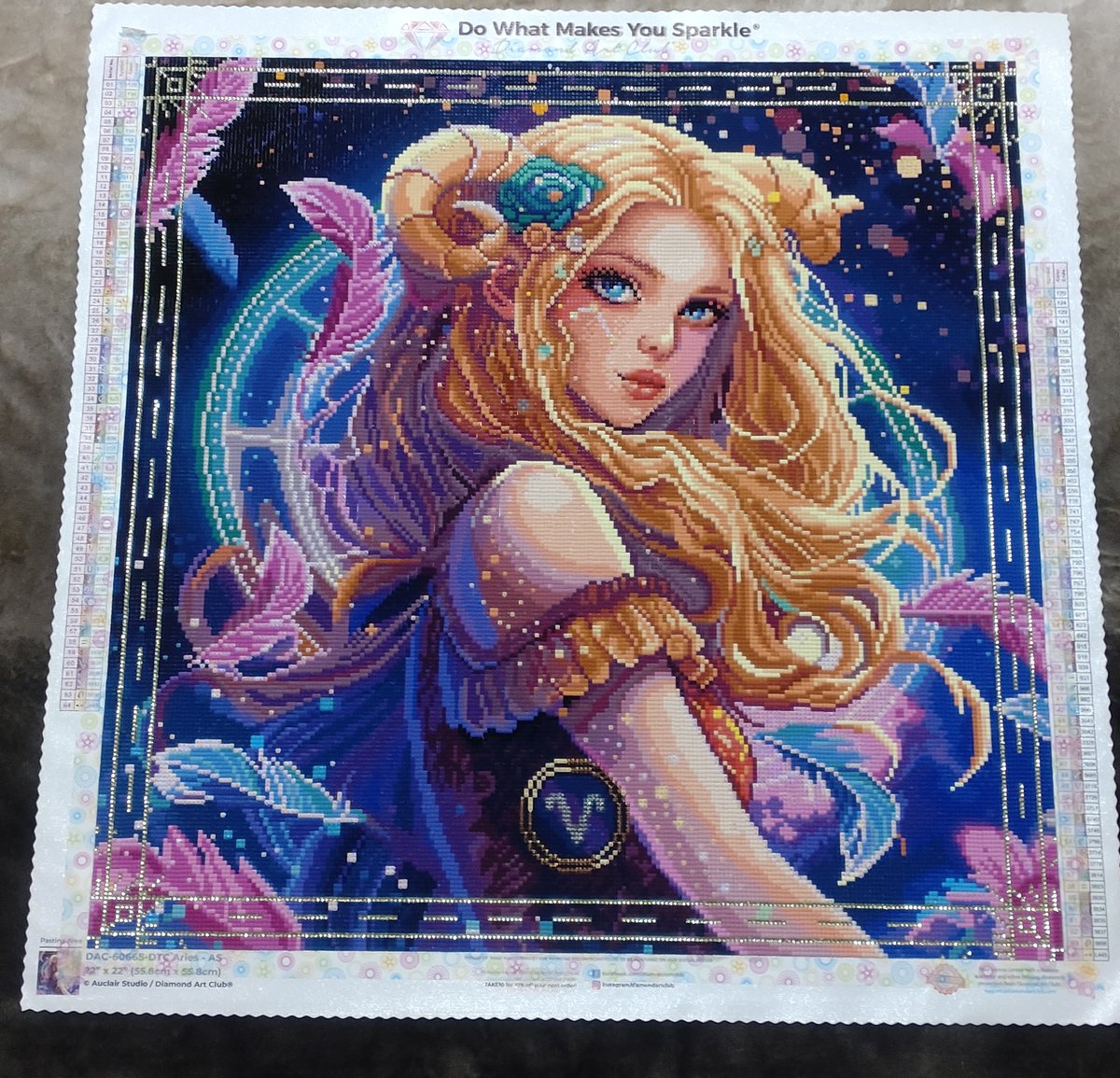 waterblue_yuu's tweet image. おはようございます☀
DAC牡羊座♈️完成したッス🥰
美女です✨
シンボルはエレクトロビーズで
アレンジ🩵

星座シリーズはこれで終了〜‼️
#DAC 　#DA