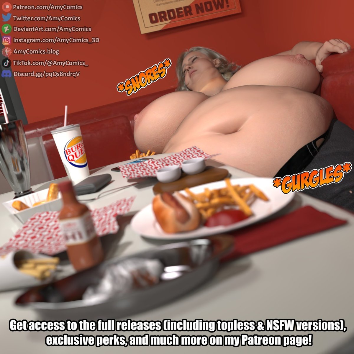 There’s nothing better than the feeling of a full stomach and a waistline that’s officially a lost cause, and it seems like Grace fully understood that..~🍕💕Enjoy!~💕

Patreon.com/AmyComics